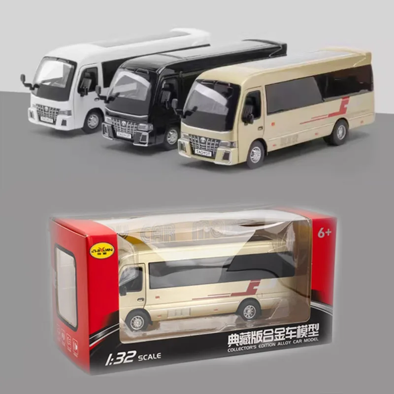 Diecast 1:32 Scale COASTER Alloy Business Bus Model Boy Toy Car Collection Toy Holiday Gift Scene Decoration