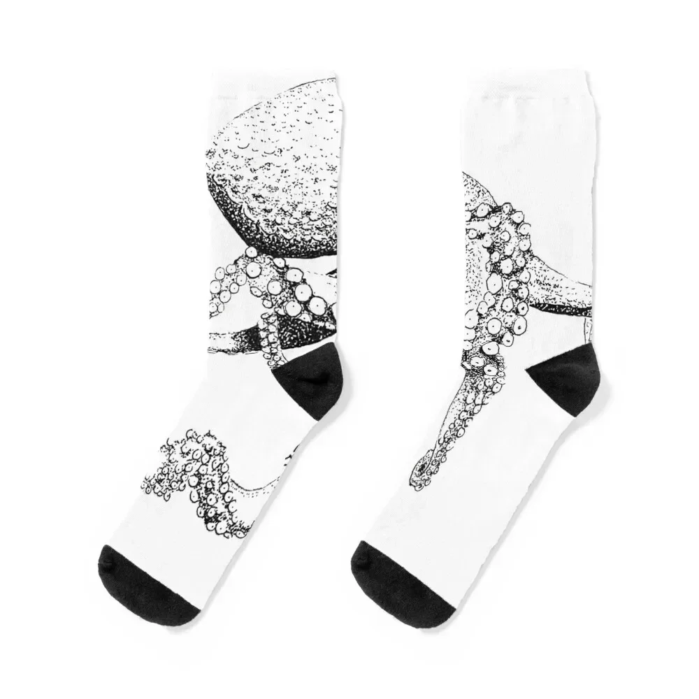

Monochrome Octopus Socks Rugby Thermal man winter kawaii gym Girl'S Socks Men's