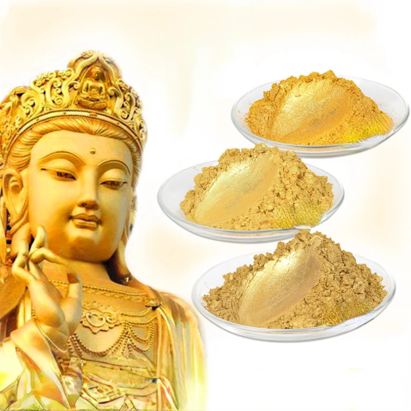 24K Gold High Brightness Gold Powder Crystal Pearlescent Paint Calligraphy and Painting Tracing Gold Handicraft Buddha Paint