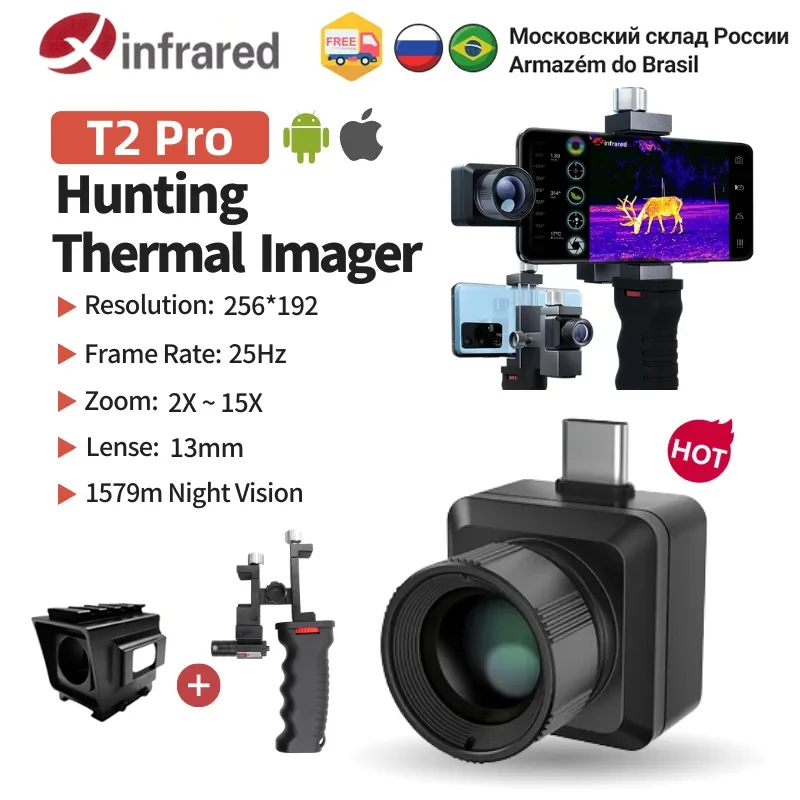 InfiRay Xinfrared T2PRO Thermal Imager Camera Night Vision 25Hz Outdoor Hunting With Laser for Mobile Phone