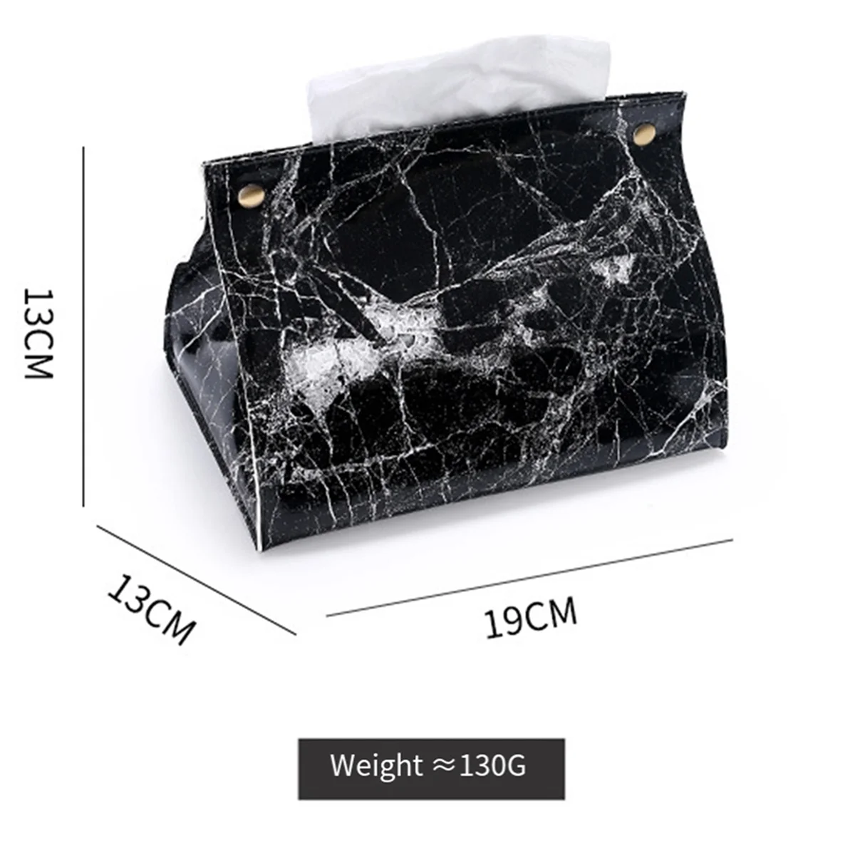 PVC Leather Marble Pattern Tissue Case Box, Container, Napkin Holder, Paper Bag, Cosmetic Box, Pouch Organizer, A