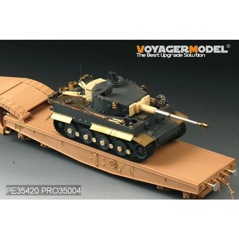 Voyager modelo PE35420 1/35 escala WWII alemán Schwere Plattformwagen tipo Ssyms 80 (para TRUMPETER 00221)