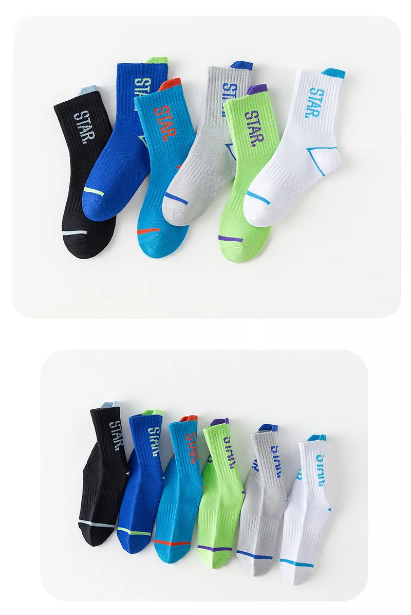 4 Paar Kindersocken Jungen Sportsocken Frühling Herbst Socken 1-14T Kinder Wadensocken – Detail 8