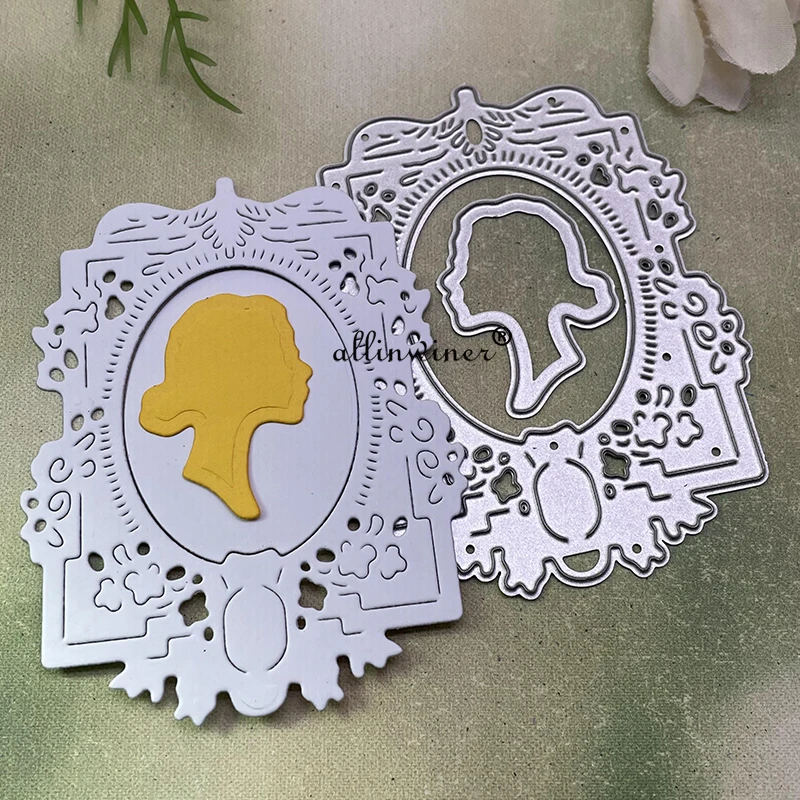 Woman avatar frame Metal Cutting Dies Stencils For DIY Scrapbooking Decorative Embossing Handcraft Die Cutting Template