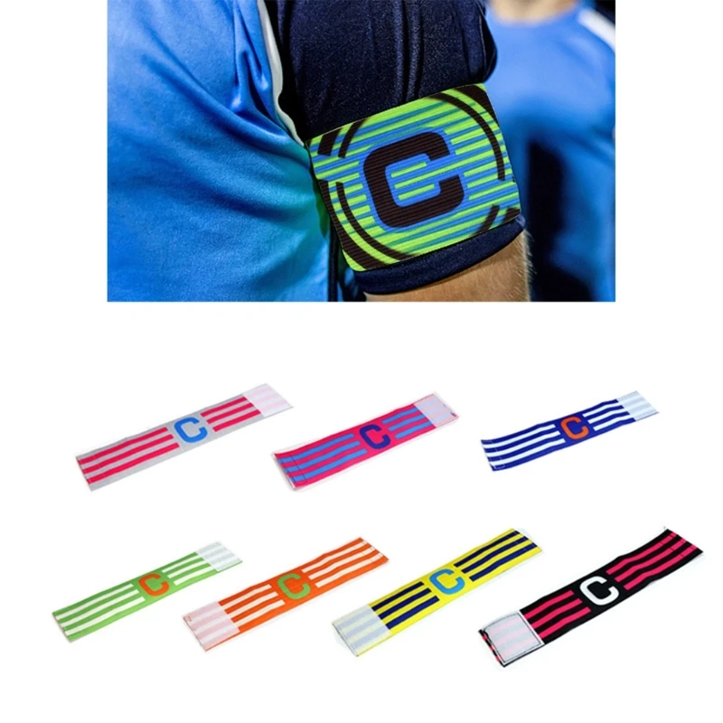 Soccer Football Captain Armbands Adjustable Elastic Sport Captain Bracelet Game Leader Elastic Captain Enduring 7Pcs