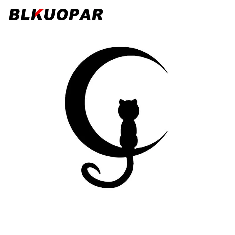 

BLKUOPAR For Cats Sitting On A Moon Car Stickers Personality Waterproof Decal Creative Fashionable Helmet Bumper Decor Car Goods