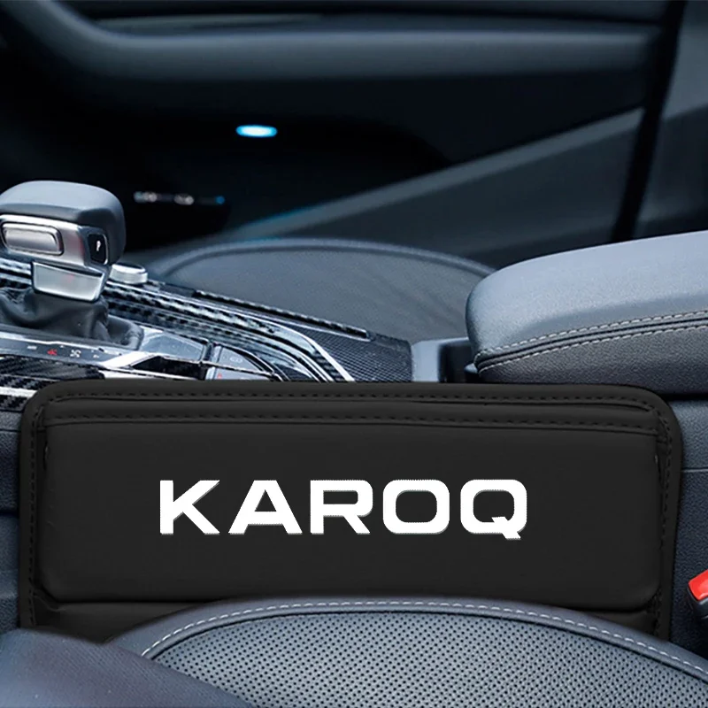 For SKODA KAROQ 2018 2019 2023 Car Seat Gap Crevice Organizer Leather Storage Box Car Accessories