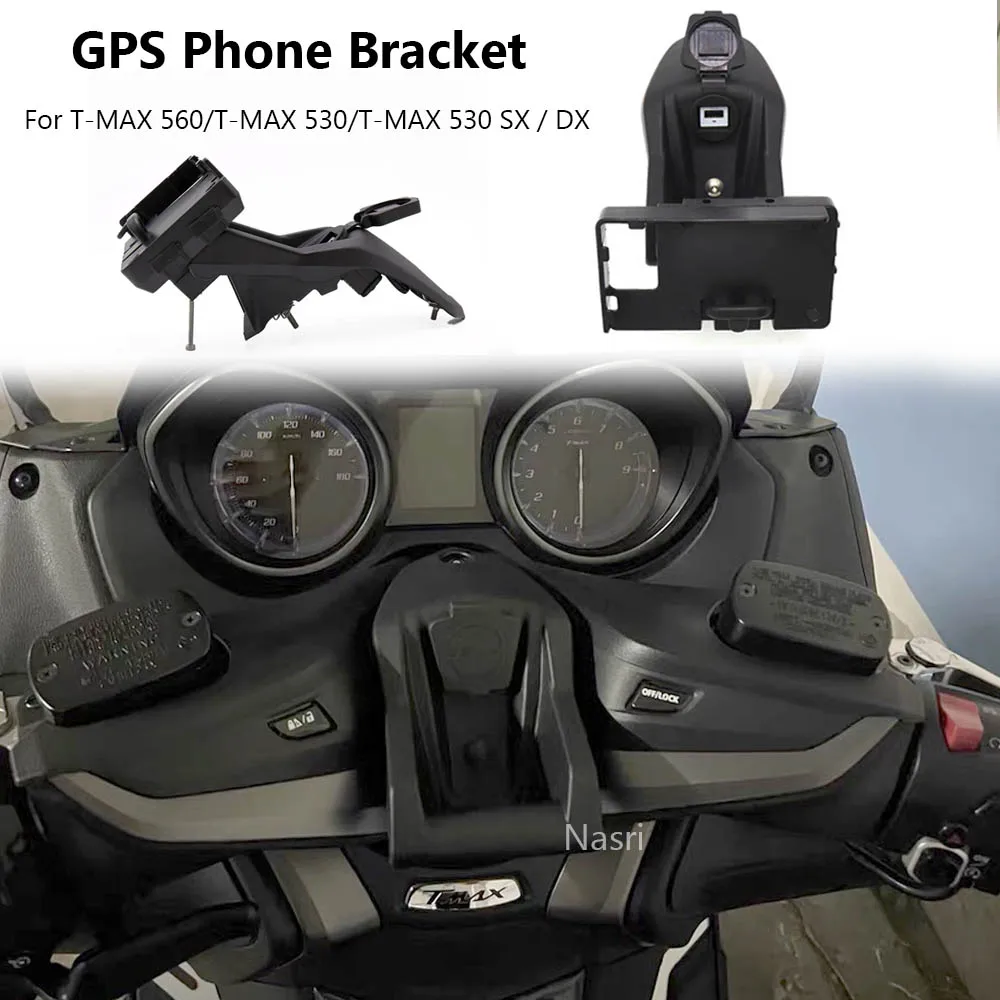 Motorcycle USB Charging Port Holder Mount For Yamaha T-max 560 TMAX 560 T MAX 530 TMAX530 DX SX GPS Phone Navigation Bracket