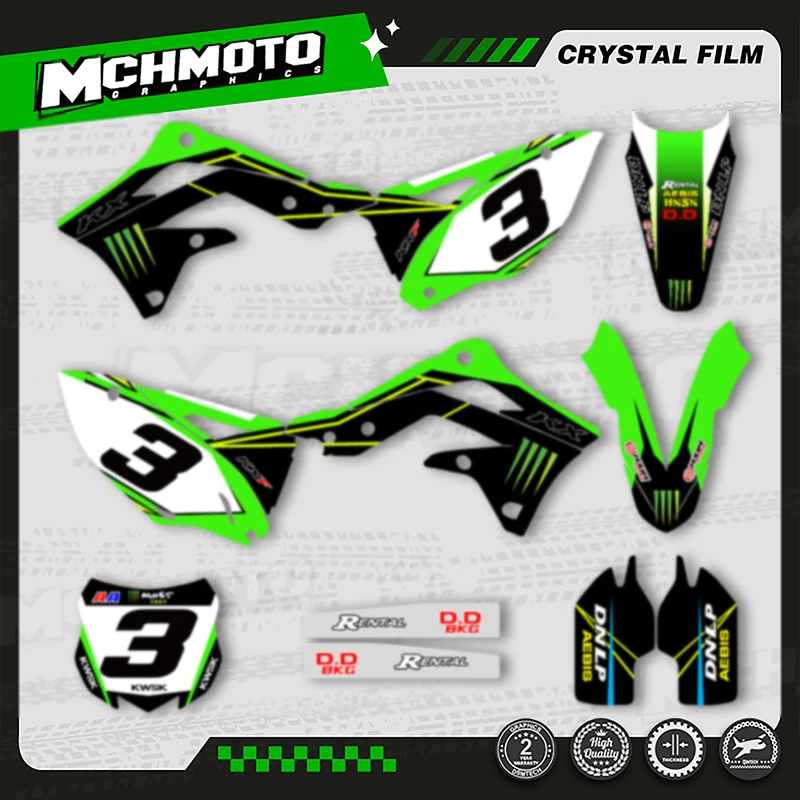 

MCHMFG MOTOR Custom Team Motorcycle Graphics Decals Stickers Kit For KAWASAKI KXF450 KXF 450 2012 2013 2014 2015 003