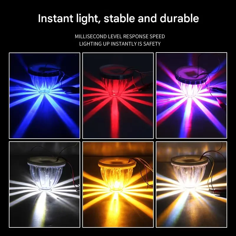 2PCS Glow Watermelon Lights LED Lorry Side Light Truck Trailer Lamp Dual Color Strobe Side Marker Lamp Clearance Light for Truck