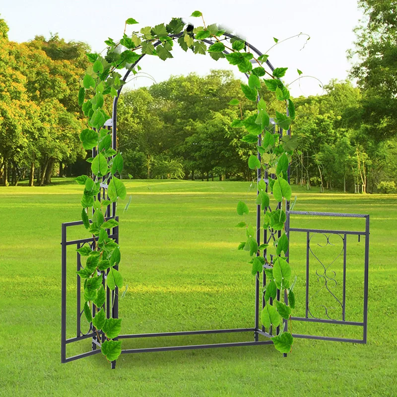 Factory direct iron garden with door arch, outdoor patio garden gate garden grass vine climbing