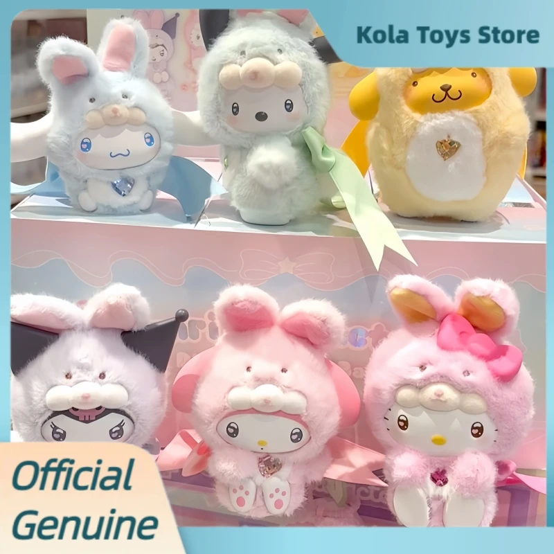 

Подлинная виниловая плюшевая слепая коробка Sanrio Diamond Bunny Baby Series Kuromi Melody, милая кукла-подвеска, загадочная коробка, модные игрушки, подарки