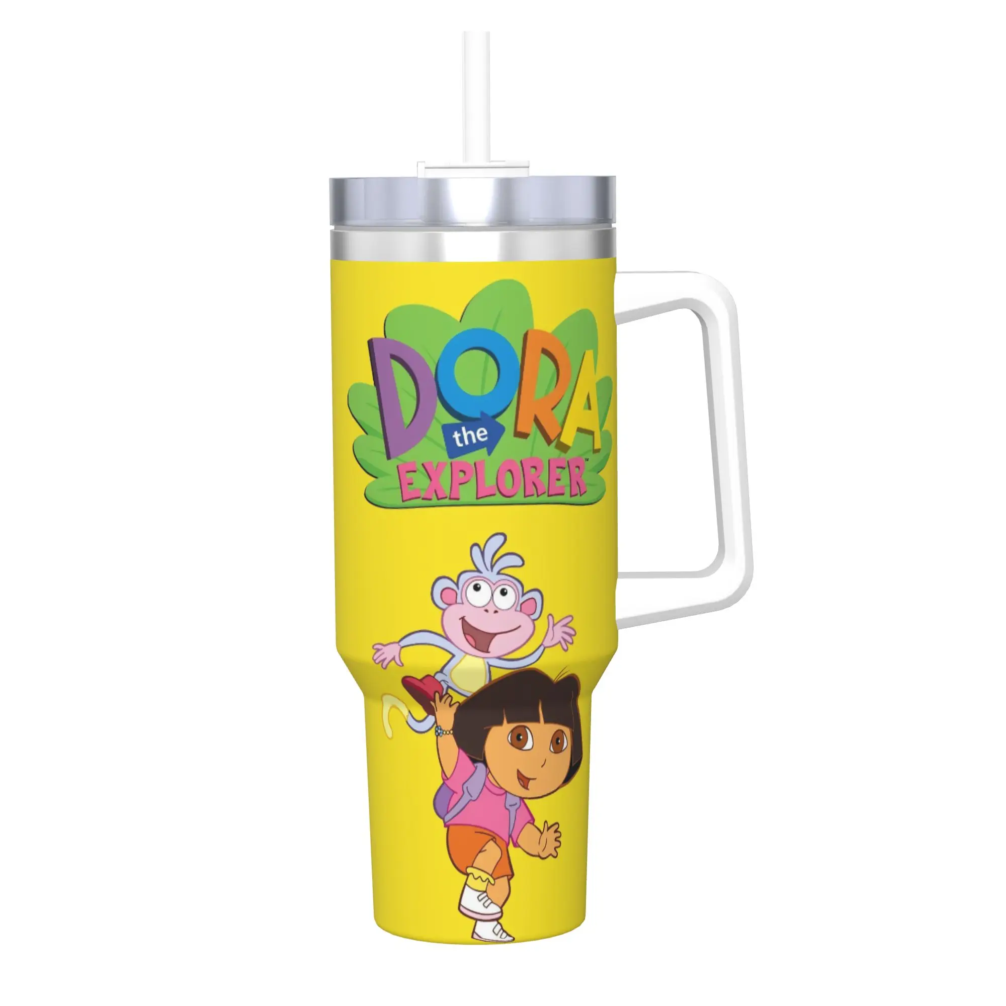 D-Doras The Explorers Tumbler With Straw  Stainless Steel Mug Double Wall Vacuum Insulated for Cold Or Hot 40oz