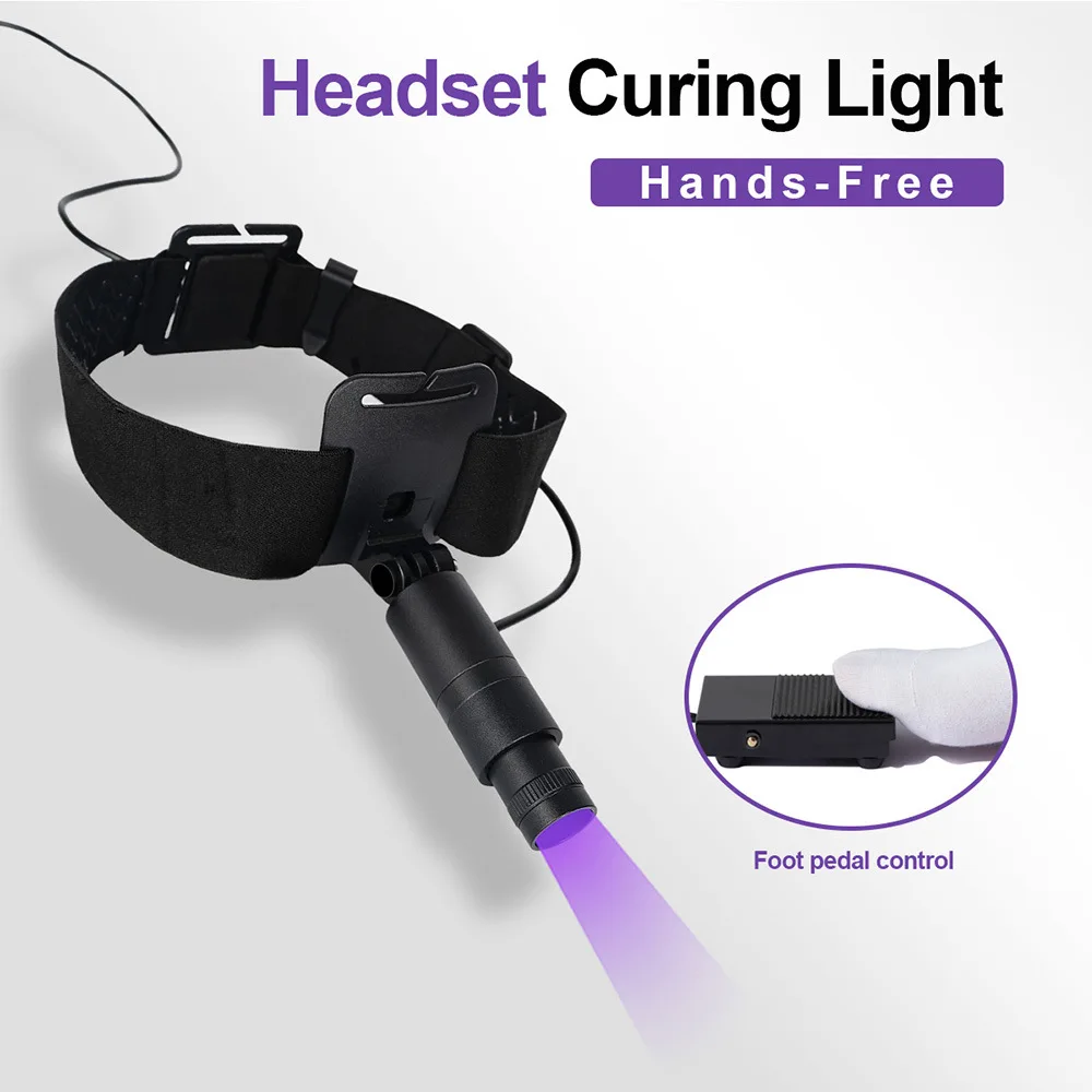 Portable head mounted UV eyelash extension grafting and nail beauty curing lamp  1/2 bottle glue