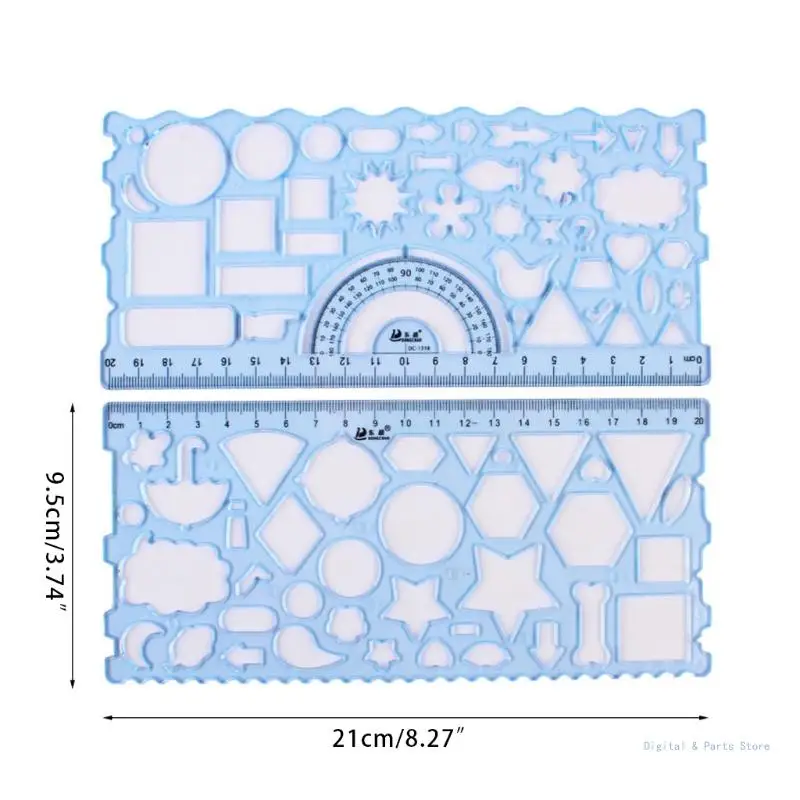 M17F 2Pcs Hollow-out Templates Rulers Stencils 30 for Creative Patterns for Boys Girls Kids Adults Drawing Desig