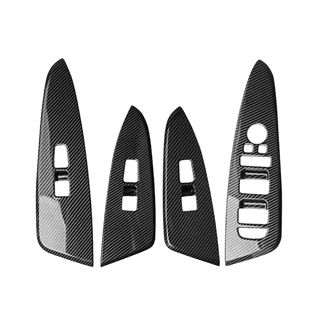 1 Set Car Window Switch Panel Cover Trim ABS Fit for Kia Sportage NQ5 2021-2024 LHD Black Carbon Fiber Texture