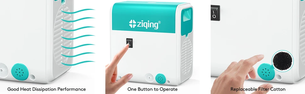 Ziqing Kompressor-Vernebler, Nebulizador, Haushaltsgesundheitsmonitore, tragbarer, leiser, zerstäubter Luftbefeuchter für Erwachsene und Kinder – Detail 5