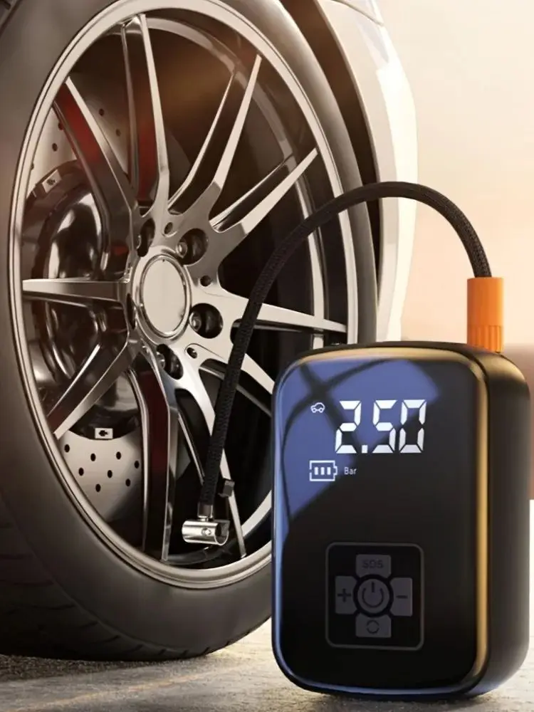 AliExpress NONE Portable Wireless Air Compressor Tire Inflator with Digital Pressure Gauge Emergency LED Light for Car Motorcycle Bicycle Tires