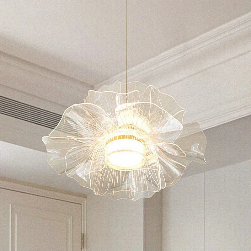 Italian Minimalist Petal Art Pendant Lights Dining Room Hanging Chandelier for Bedroom Bar LED Lamp Indoor Home Decor Fixtures