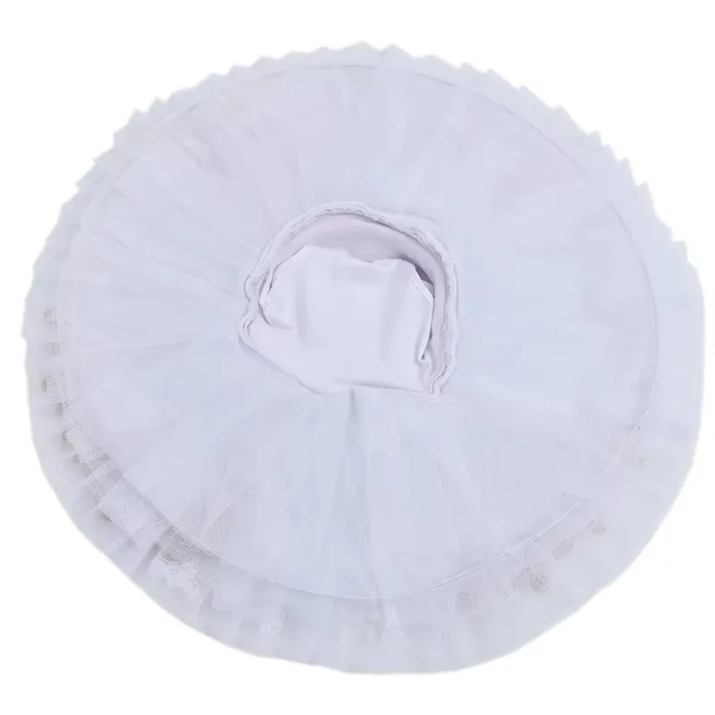 ชุดบัลเลต์เด็กและผู้ใหญ่แบบมืออาชีพ กระโปรงบัลเลต์ผ้าทูลล์ทรงแพนเค้ก สำหรับการแสดงนิทานนกหงษ์ขาว