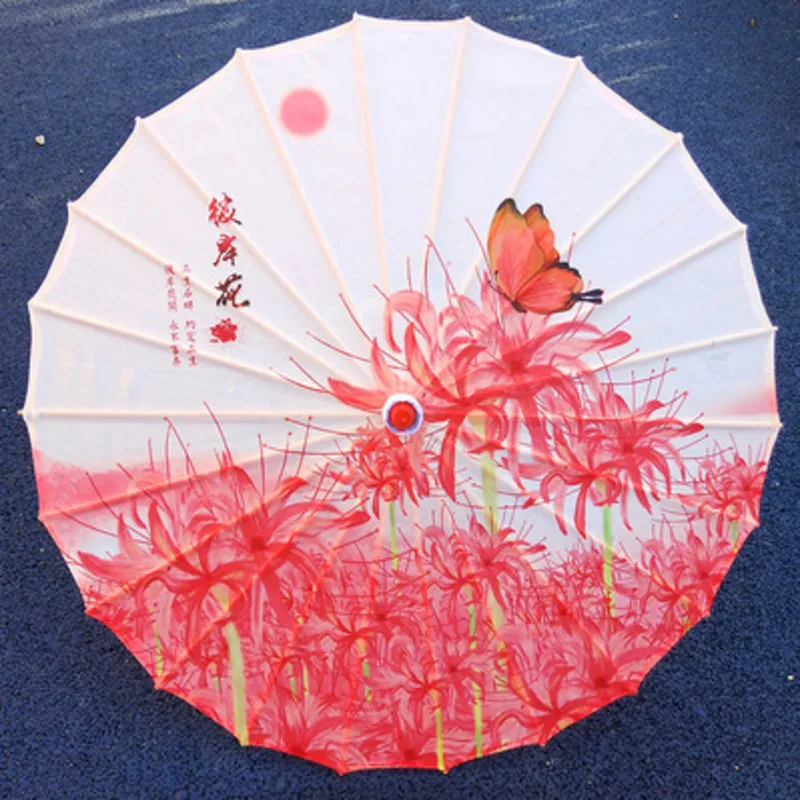 Red Oiled Paper Decorative Umbrella Hanfu Woman Chinese Wedding Silk Umbrella Decoration Parasol Paraguas Sombrilla Sun Shade