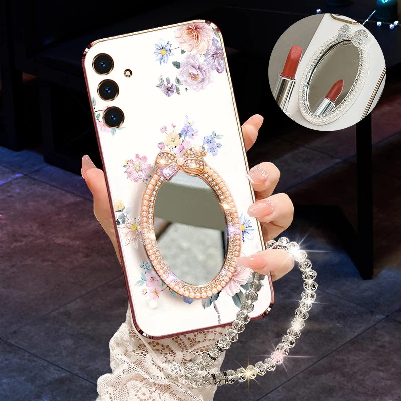 

Чехол A 55 с нежным цветочным браслетом и покрытием для телефона Samsung A91 A52S A73 A52 A25 A35 A34 A53 A55 A50 A42 A71 A50S A54 Cover