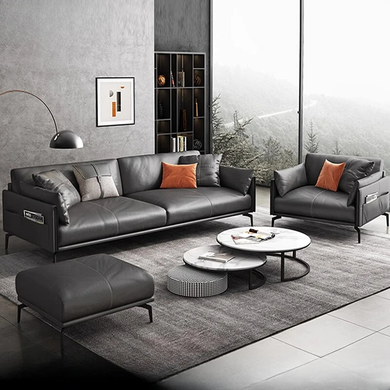 

Office Business Sofa Negotiation Boss Sofa Leather Art Reception Office Sofa Combination