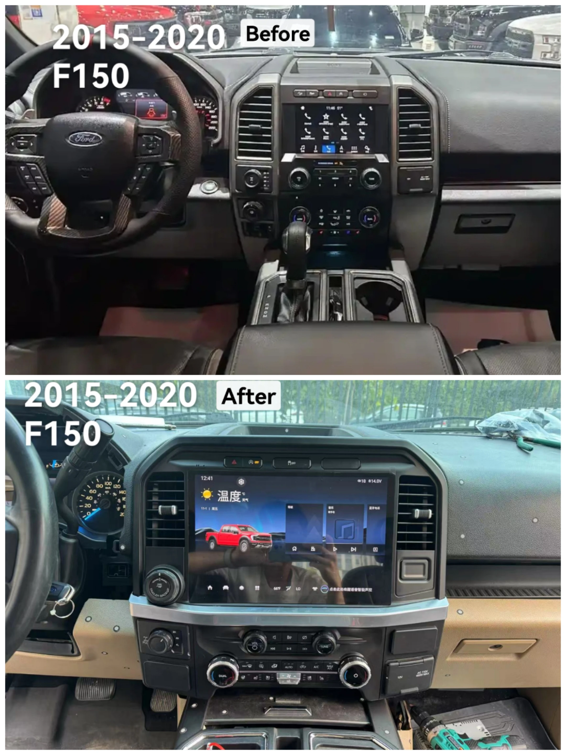 

Android Auto автомобильный радио стереоплеер для Ford Raptor F150 F250 F350 F450 2015-2020 грузовик Carplay GPS Navi магнитофон 13,1 дюйма