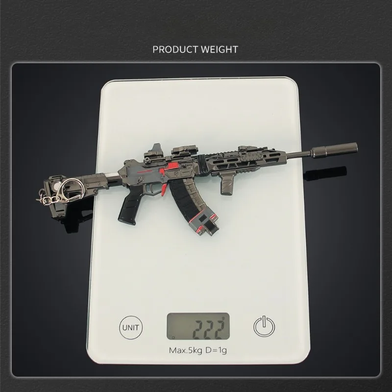 24cm/9.45인치 델타 애니메이션 주변기기 텅롱 돌격소총 합금 공예 무기 모델 펜던트 장난감 총 생일 선물 소녀 소년용