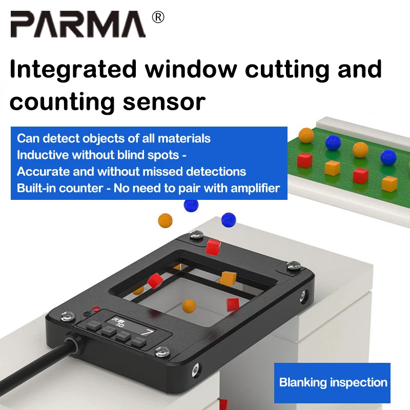 Integrated Chinese digital display window cutting material sensor with no blind zone, circular photoelectric sensing switch coun
