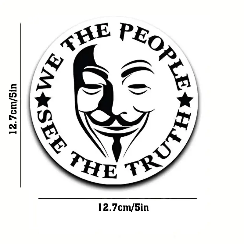 We The People Decal Sticker - Show Your Support for Anonymous on Your Laptop, Car, or Any Surface!