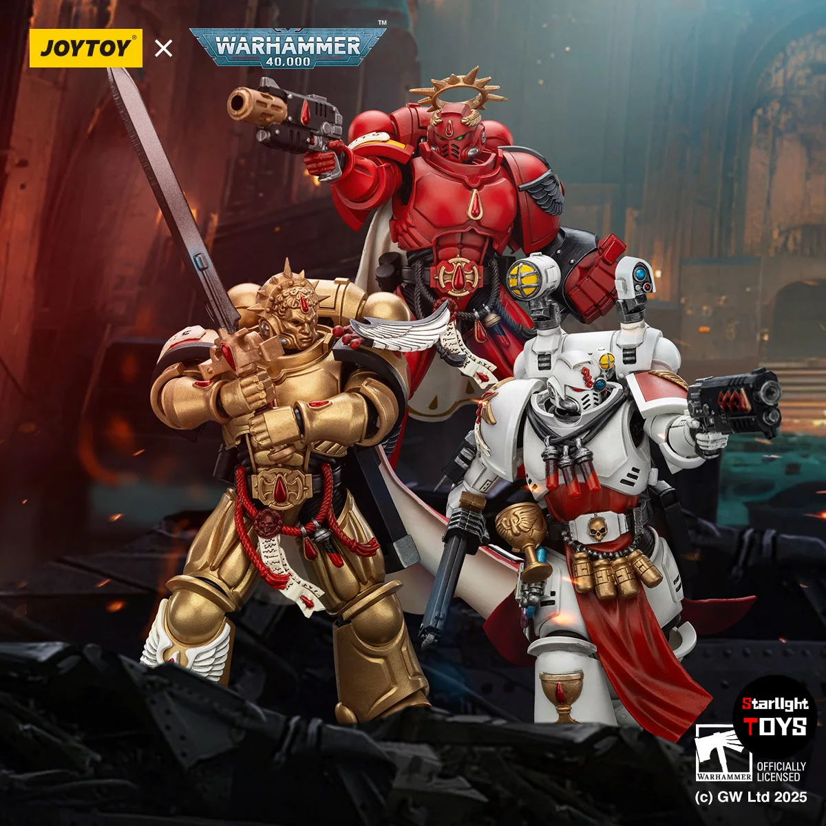 【JOYTOY】1/18 مجسم شخصية Warhammer 40K كابتن ملائكة الدم مع مسدس جحيم وقبضة قوية الكاهن الصناعي 3 قطع #3