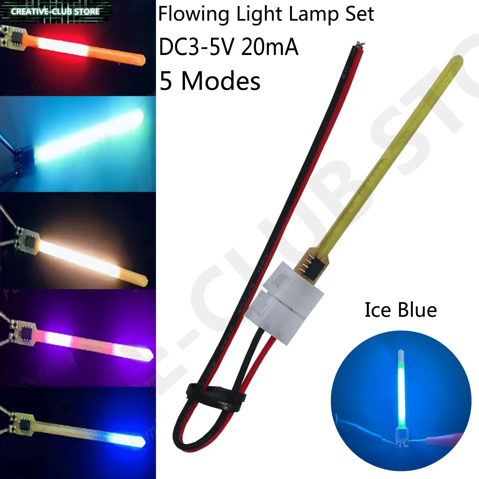 20 Sets COB-Streamer-Lichterketten DC3-5V 20mA Kombinationsset, Eisblau und verschiedene Farben, DIY-Atmosphäre-Partydekoration – Detail 5