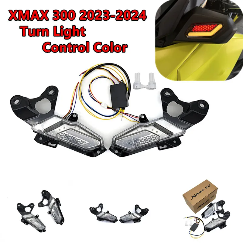 Motorcycle Turn Signals Assembly Daytime Running Lights For Yamaha XMAX300 2023 2024 APP Control Color Change Adjustable Modifie