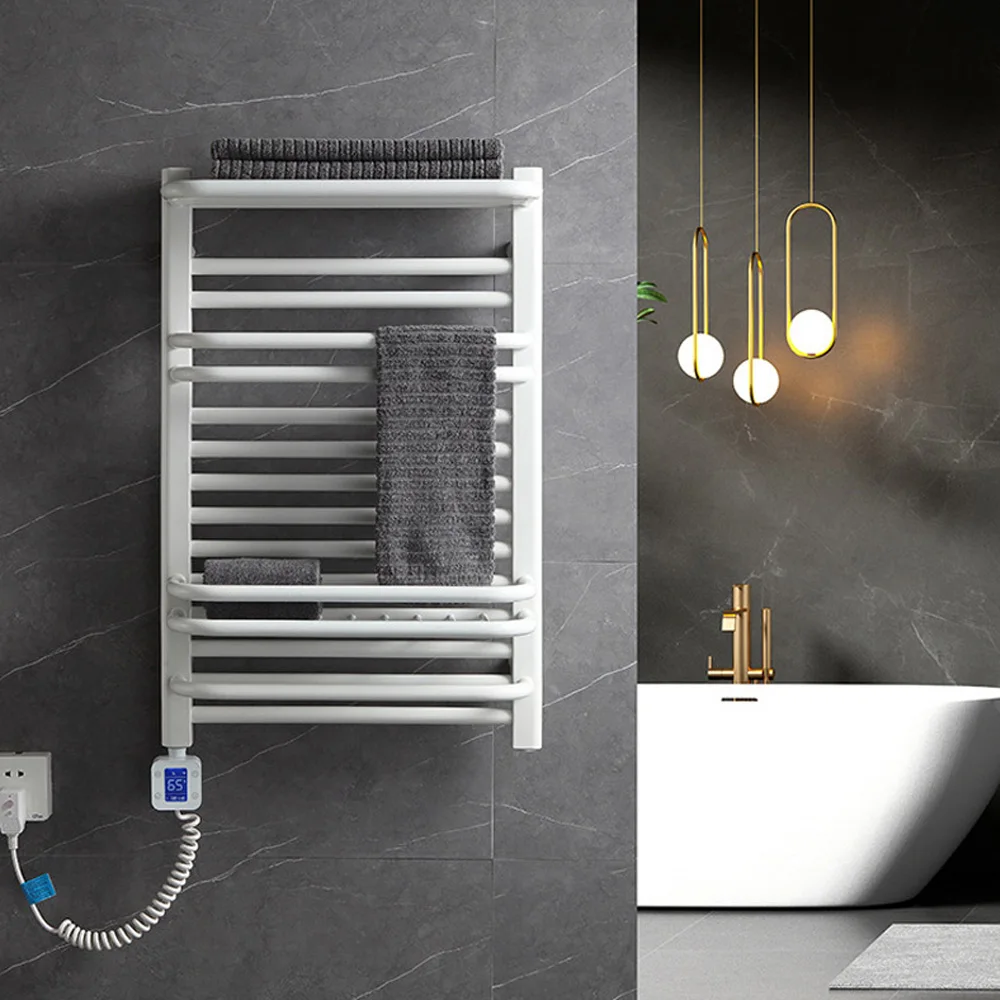 Modern Luxury Electric Towel Rack Newest Design Wall-Mounted Bathroom Heater Brief Style Heated Towel Rail Bathroom Accessories