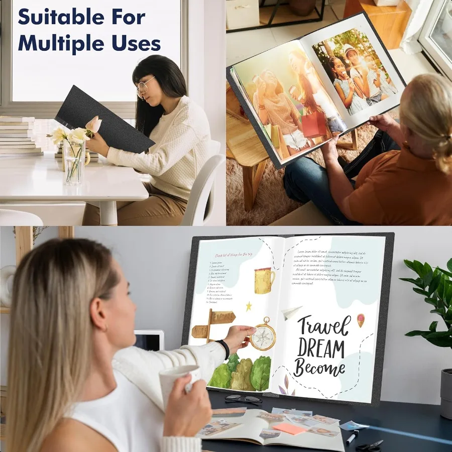 Art Portfolio Folder 40 Clear Pockets Paper Protectors Display 80 Pages Clear Presentation Book for Artworks Letters Report She