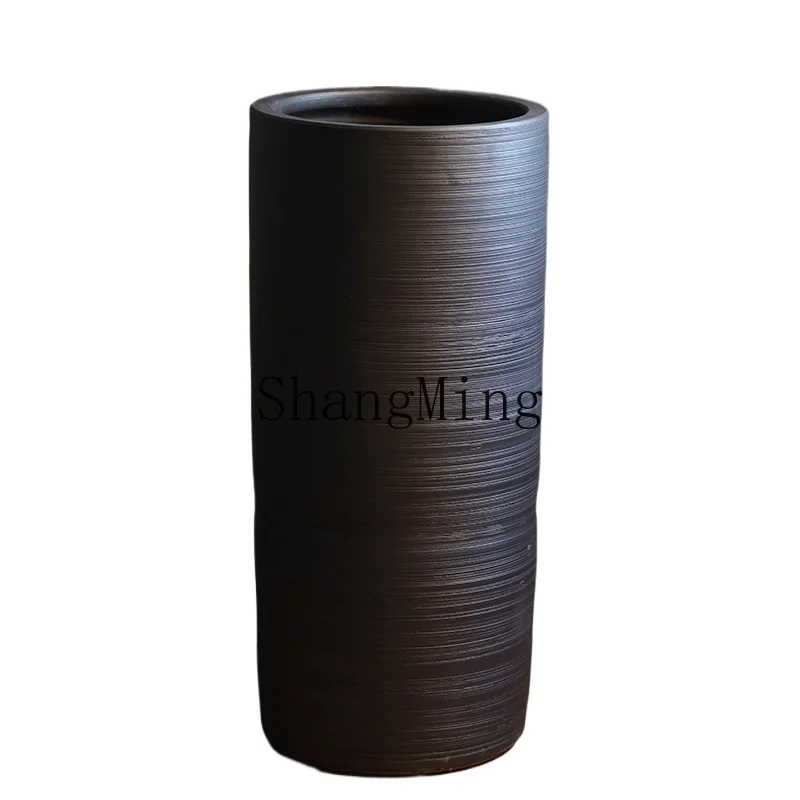 

ZYH floor-to-ceiling large flower pot ceramic ornament Chinese retro pottery pot living room decoration
