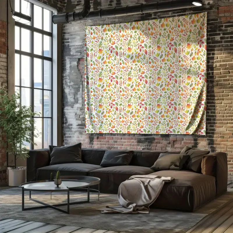 نسيج نباتي الغابات الجدار الشنق طبيعة ديكور الخضرة خلفية غرفة Cottagecore ديكور المنزل الجمالي جدار الأزهار خمر #5