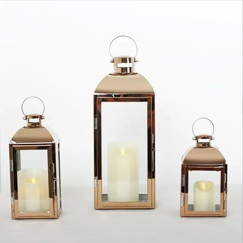American Style Outdoor Indoor Metal Lanterns Wholesale Moorish Stainless Steel Lighting Fixtures for Home Garden Decoration