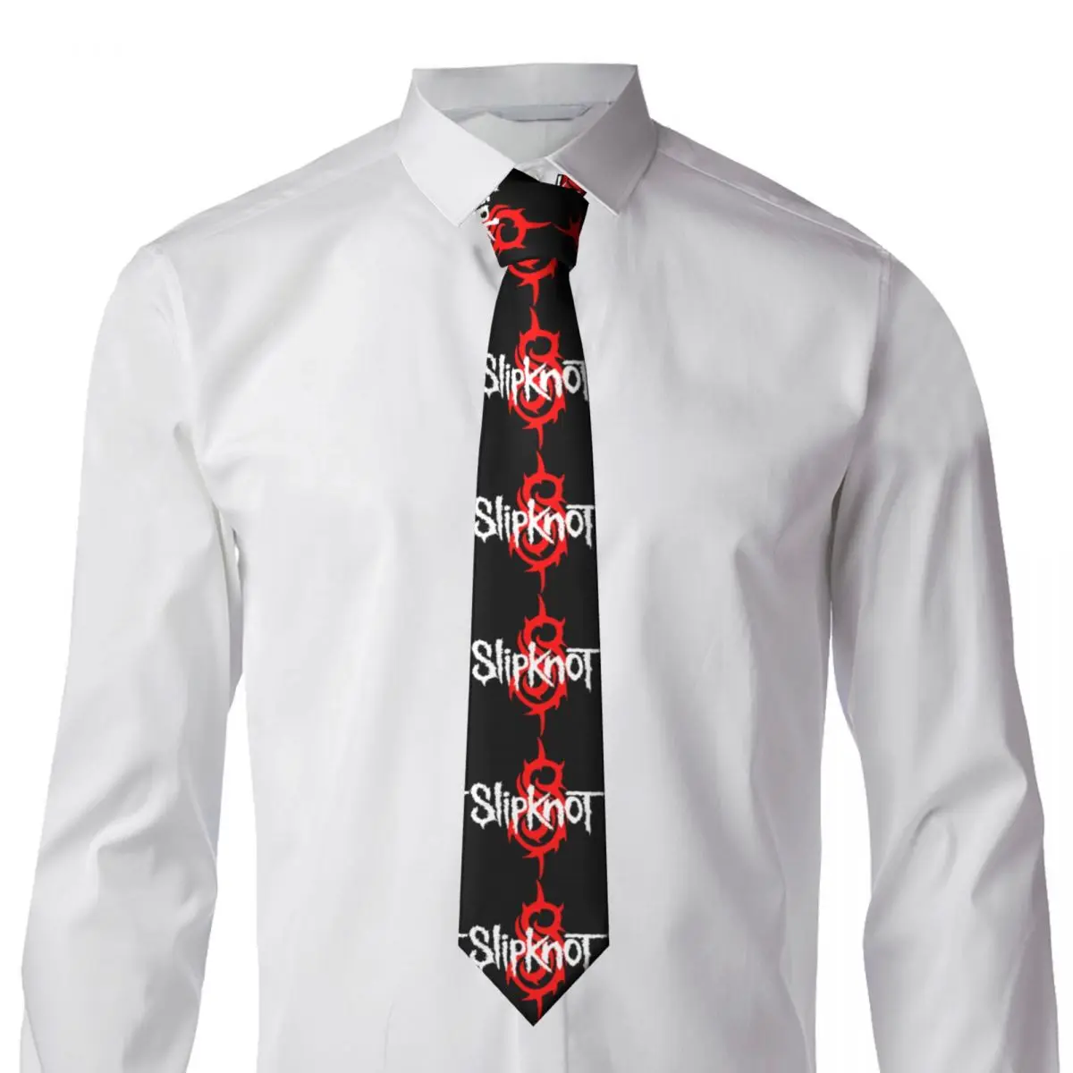 Slipknots Neckties Men's Customized Silk Heavy Metal Rock Music Gift Neck Tie for Office