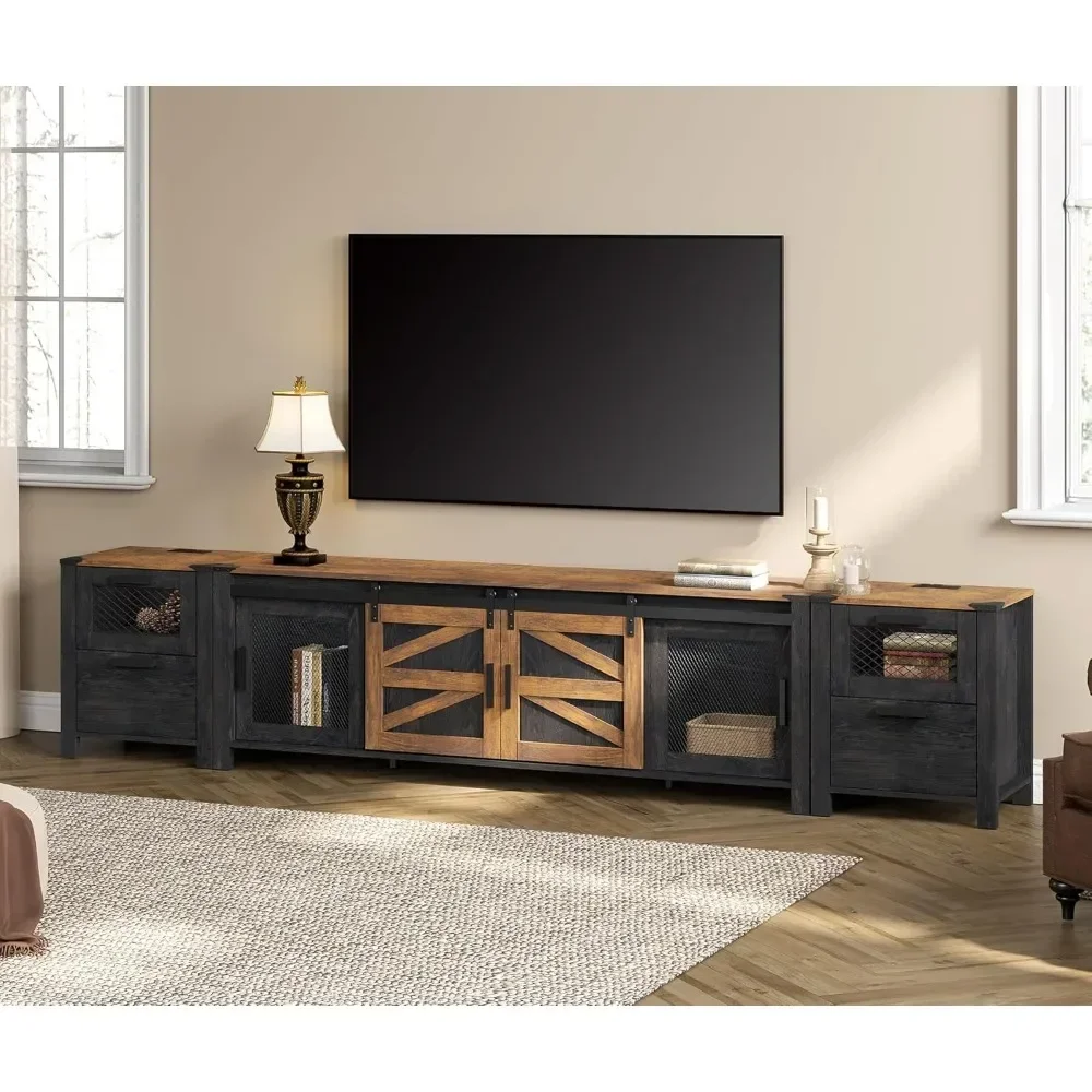 

TV Stand Set for 85 inch TV with Charging Station, 3-in-1 Modern Entertainment Center with Storage Shelves & Cable Management