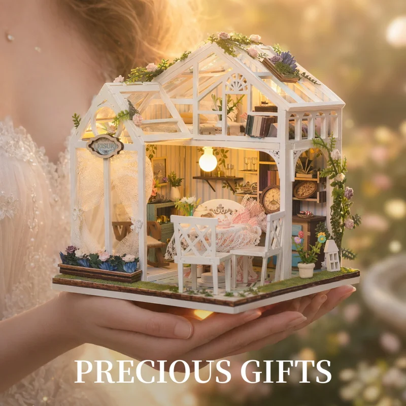 New DIY Big Doll House Wooden Miniature Furniture Dollhouse Handmade Case Model Assembly Toys for Children Girls Birthday Gifts