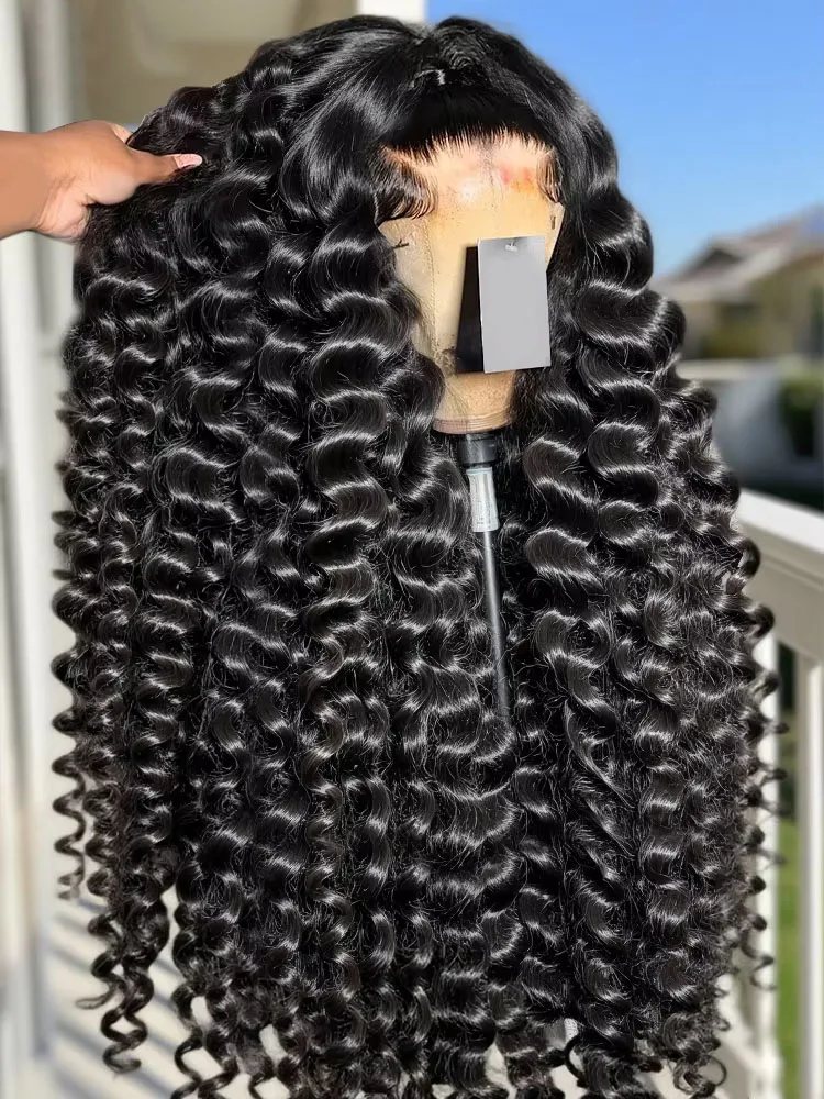 Mossily Loose Wave 13x6 HD Lace Front Human Hair Wigs Brazilian 30 36 Inch Curly Natural Black Wave Lace Frontal Wig For Women