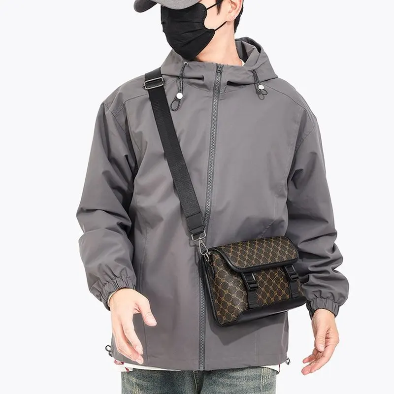 Vintage printed patter Messenger Bag for Men Large Capacity Flap Crossbody Shoulder Bag Casual A4 Book Satchel Travel School Bag