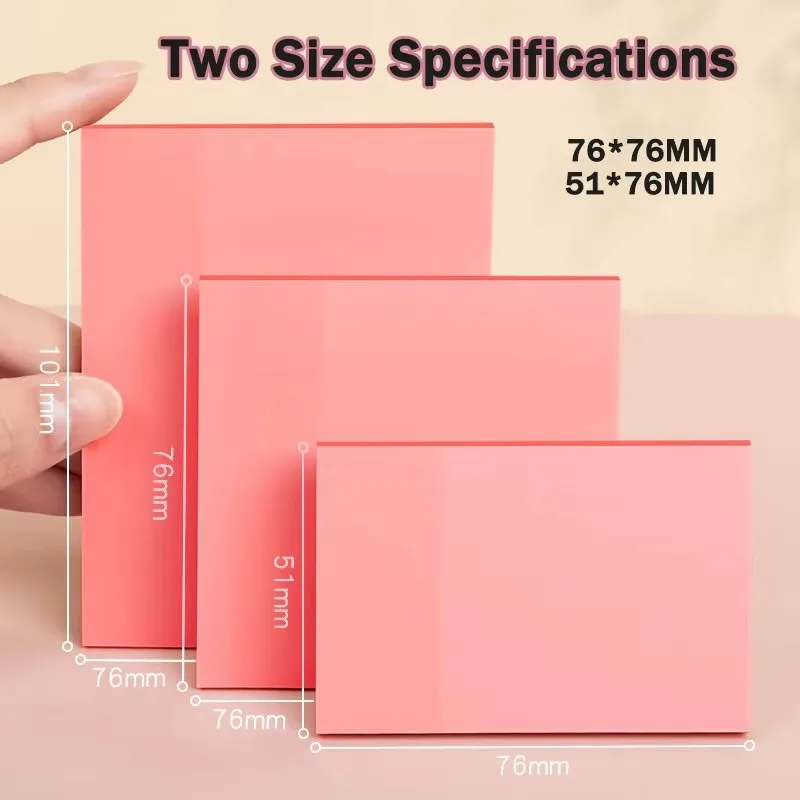 Reusable Friendly color transparent sticky notes waterproof high-value simple sticky strong sticky notes multi-color optional