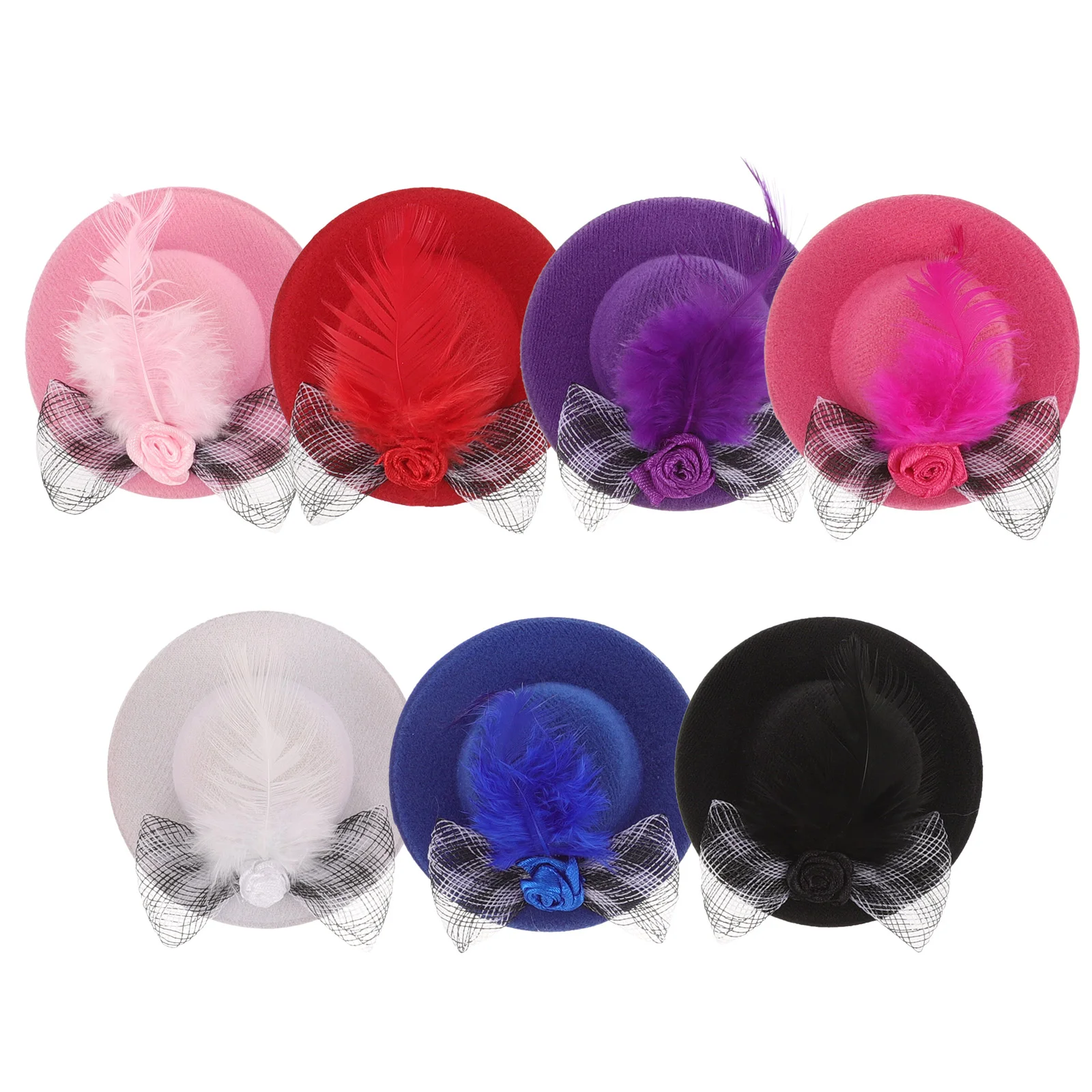 

6 Pcs Dress Up Princess Hair Accessory Net Flower Hat Hats for Dolls