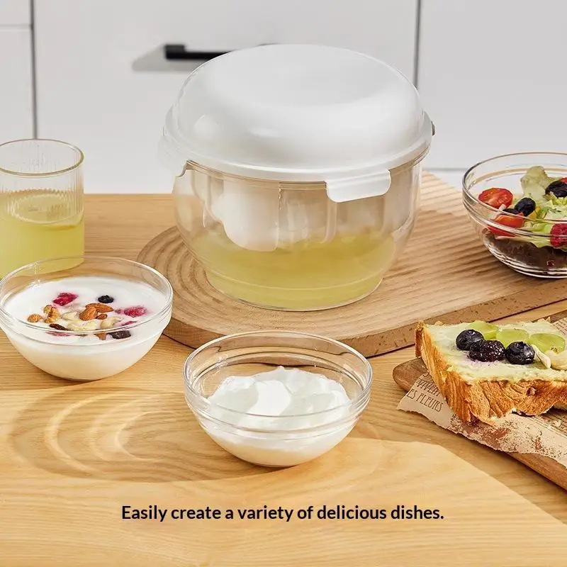 Yogurt Strainer Food Grade Fine Mesh Filter with Lid Dishwasher Safe Reusable Homemade Yogurt Maker for Home Kitchen DIY