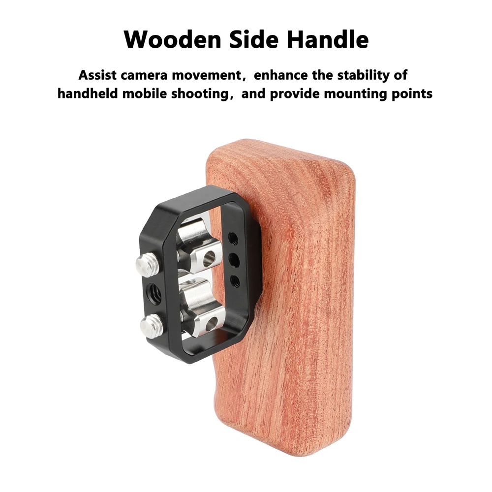 CAMVATE macchina fotografica universale gabbia Rig con impugnatura in legno Grip & Top impugnatura e supporto per scarpe per Canon Nikon Sony Panasonic Fujifilm X-T2