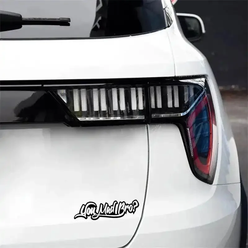Funny You Mad Bro Sticker 2D Flat Vinyl Decal Black Silver Car Body Motorcycle Helmet Auto Waterproof Decorative Accessory