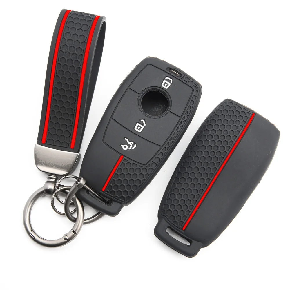 Key Case Cover With Lanyard For Mercedes Benz A B C E S Class W213 W205 E200 E260 E300 E320 AMG CLA Smooth Finish Perfect Fit